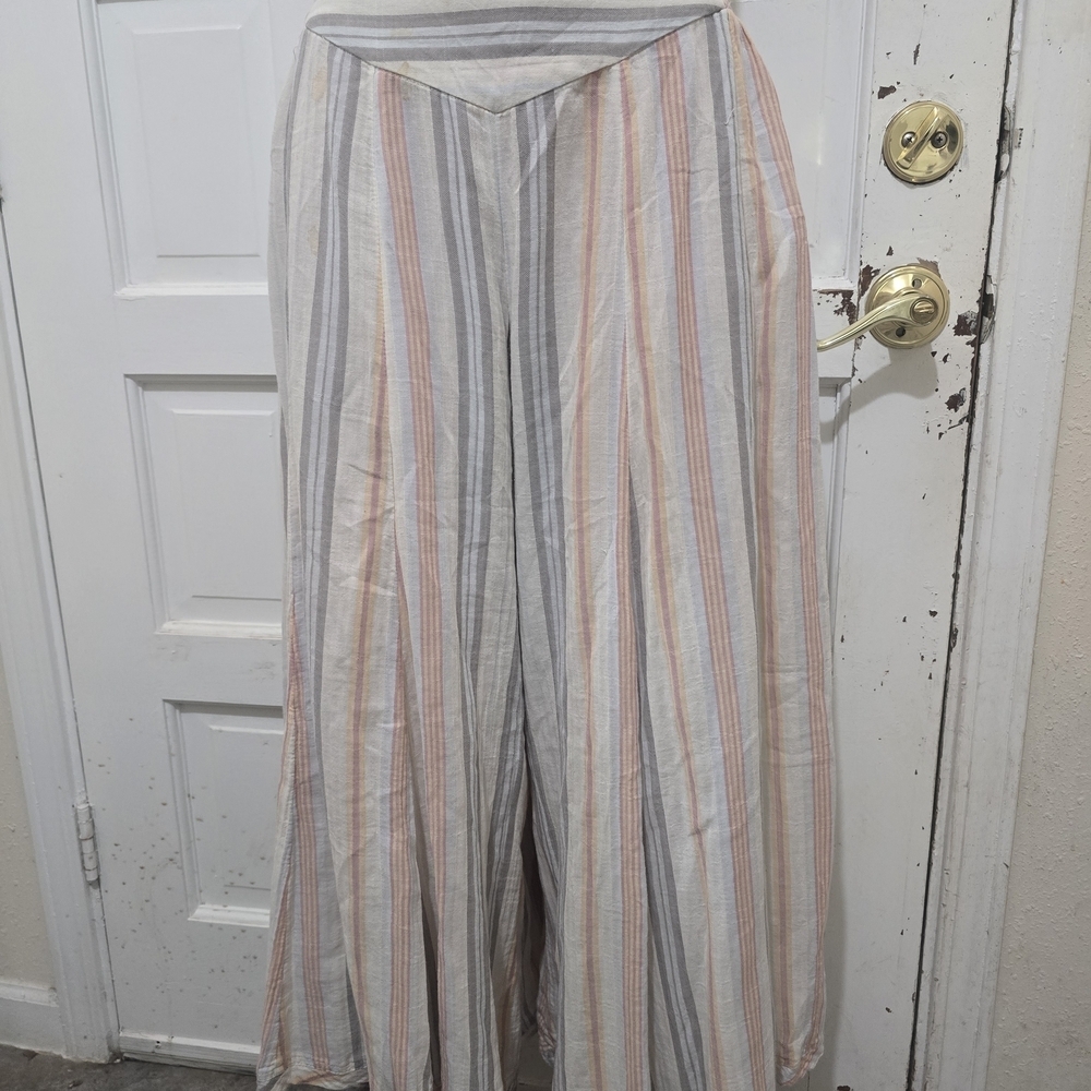 Free People Multicolor Striped Wide-Leg Pants - Picture 2 of 5